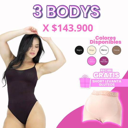 BODYS X3 LLEVA GRATIS SHORT LEVANTA COLA