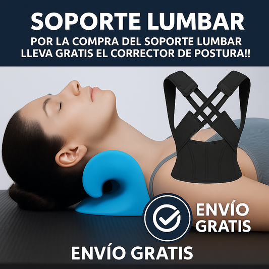 SOPORTE LUMBAR + LLEVA GRATIS CORRECTOR DE POSTURA!!!
