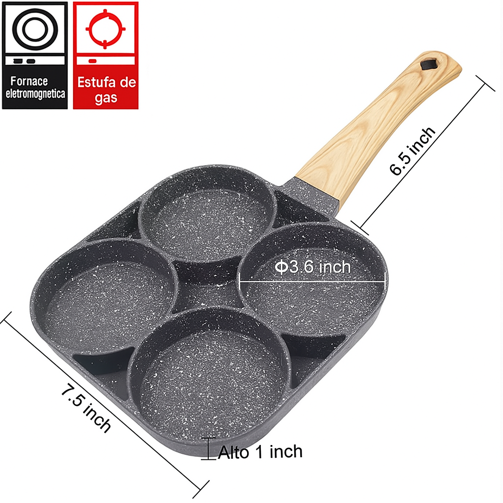 SARTEN 4 PUESTOS + ESCURRIDOR DE COCINA.