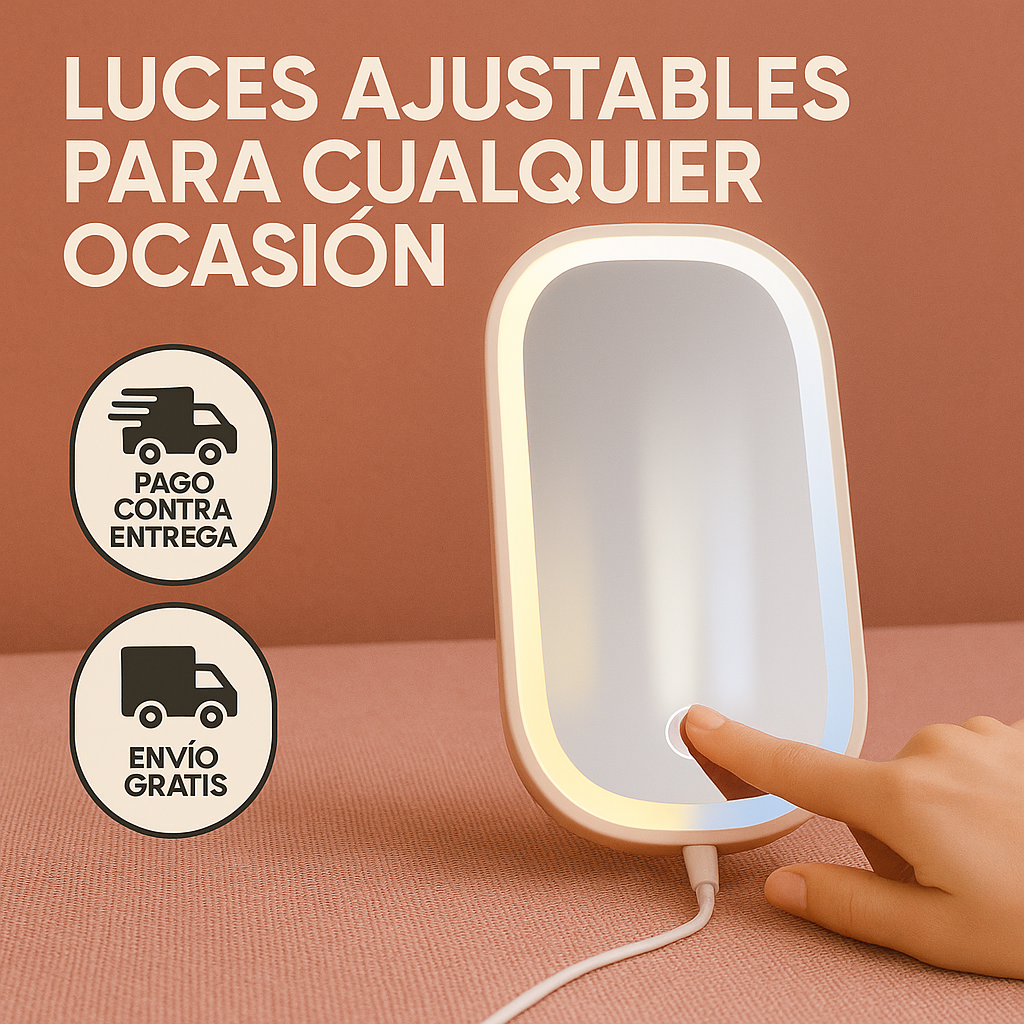 ORGANIZADOR DE MAQUILLAJE CON ESPEJO LED